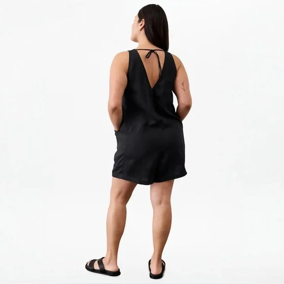 NWT Athleta Retreat Linen Romper - Picture 5 of 9